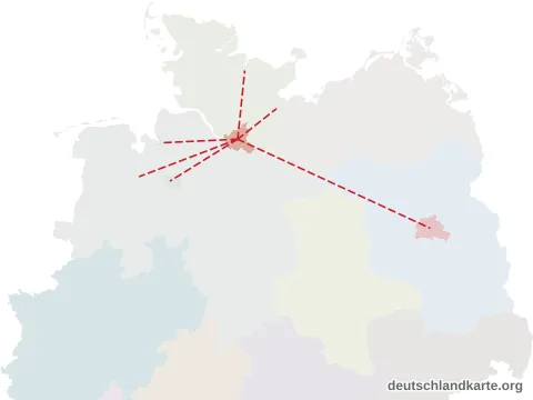 Entfernungskarte: Kreisfreie Stadt Hamburg