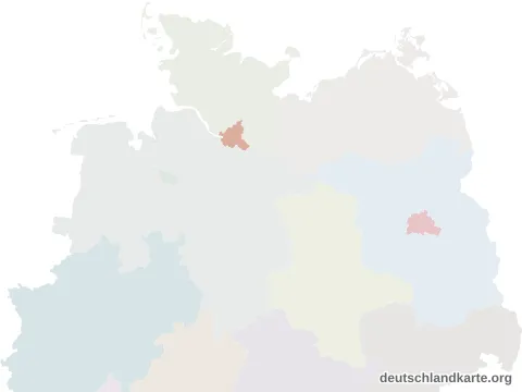 Vorschau: Lagekarte von der kreisfreien Stadt Hamburg