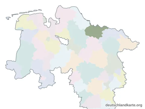 Vorschau: Karte im Bundesland vom Landkreis Harburg