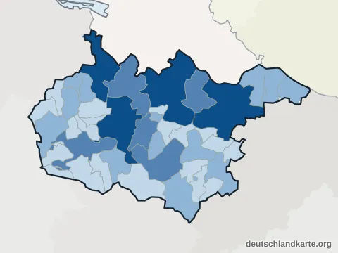 Vorschau: Einwohnerkarte vom Landkreis Harburg