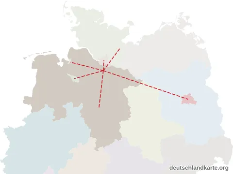 Vorschau: Entfernungskarte vom Landkreis Harburg