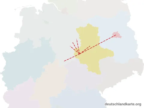 Vorschau: Entfernungskarte vom Landkreis Harz