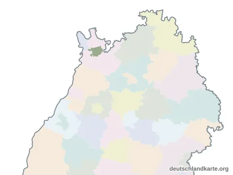 Vorschau: Karte im Bundesland vom Stadtkreis Heidelberg