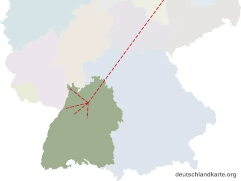 Vorschau: Entfernungskarte vom Stadtkreis Heilbronn