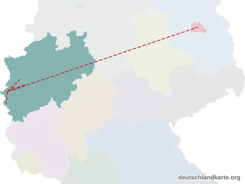 Vorschau: Entfernungskarte vom Kreis Heinsberg