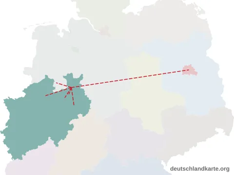 Vorschau: Entfernungskarte vom Kreis Herford