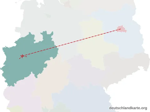 Vorschau: Entfernungskarte von der kreisfreien Stadt Herne