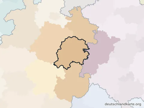 Vorschau: Nachbarkreiskarte vom Landkreis Hersfeld-Rotenburg