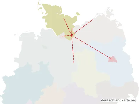 Vorschau: Entfernungskarte vom Kreis Herzogtum Lauenburg