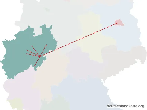 Entfernungskarte: Hochsauerlandkreis