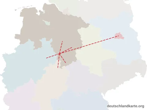 Vorschau: Entfernungskarte vom Landkreis Holzminden