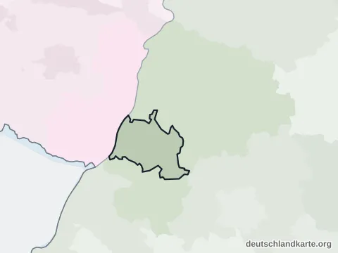 Vorschau: Nachbarkreiskarte vom Stadtkreis Karlsruhe