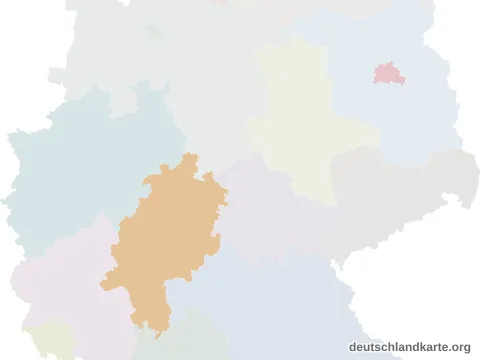 Vorschau: Lagekarte von der kreisfreien Stadt Kassel