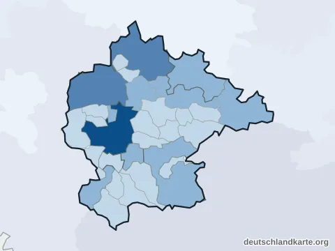 Vorschau: Einwohnerkarte vom Landkreis Kitzingen
