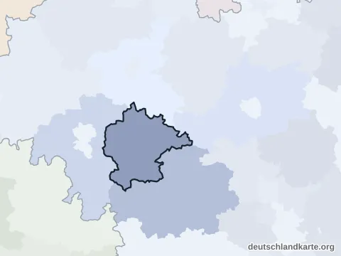 Vorschau: Nachbarkreiskarte vom Landkreis Kitzingen