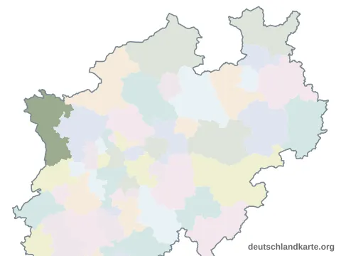 Vorschau: Karte im Bundesland vom Kreis Kleve