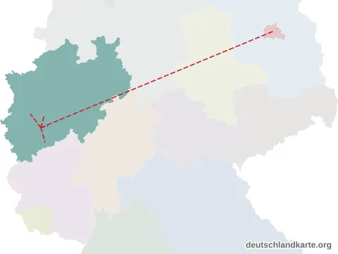 Vorschau: Entfernungskarte von der kreisfreien Stadt Köln
