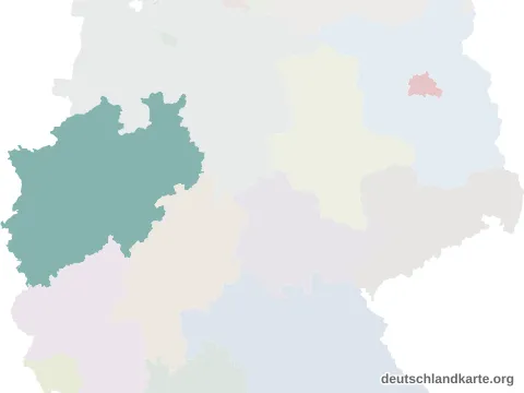 Vorschau: Lagekarte von der kreisfreien Stadt Krefeld