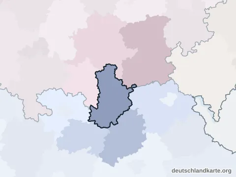 Vorschau: Nachbarkreiskarte vom Landkreis Kronach