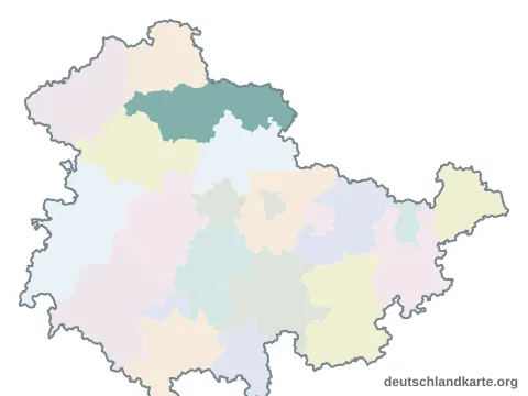 Vorschau: Karte im Bundesland vom Kyffhäuserkreis