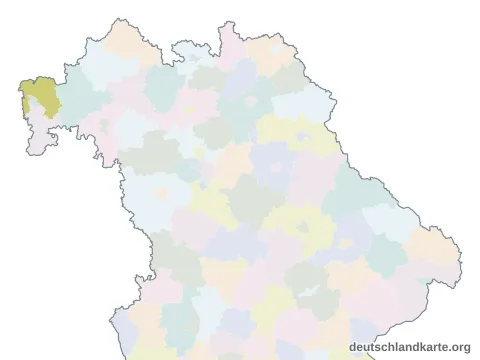 Vorschau: Karte im Bundesland vom Landkreis Aschaffenburg