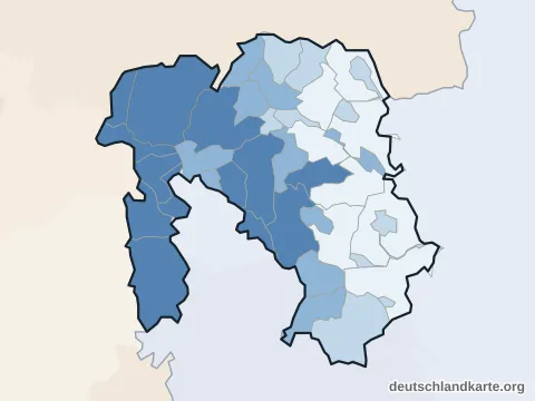 Vorschau: Einwohnerkarte vom Landkreis Aschaffenburg