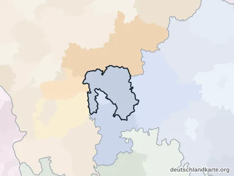 Vorschau: Nachbarkreiskarte vom Landkreis Aschaffenburg