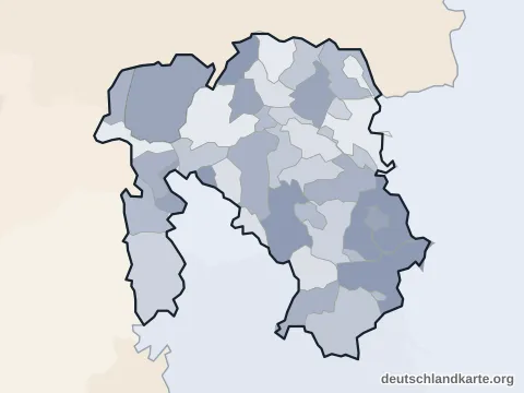 Vorschau: Ortskarte vom Landkreis Aschaffenburg