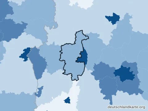 Vorschau: Bevölkerungsdichte vom Landkreis Augsburg