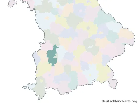 Karte: Landkreis Augsburg in Bayern