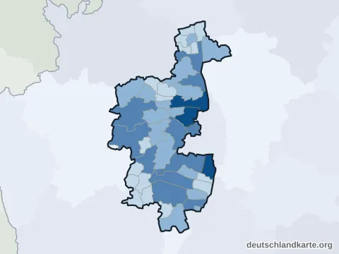 Vorschau: Einwohnerkarte vom Landkreis Augsburg