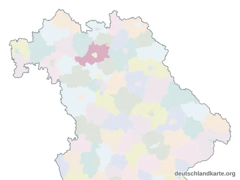 Vorschau: Karte im Bundesland vom Landkreis Bamberg
