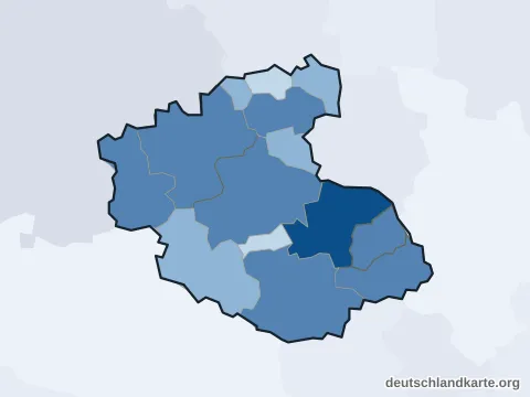 Vorschau: Einwohnerkarte vom Landkreis Fürth