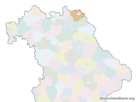 Vorschau: Karte im Bundesland vom Landkreis Hof