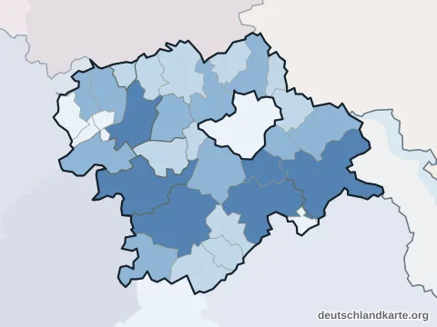 Vorschau: Einwohnerkarte vom Landkreis Hof