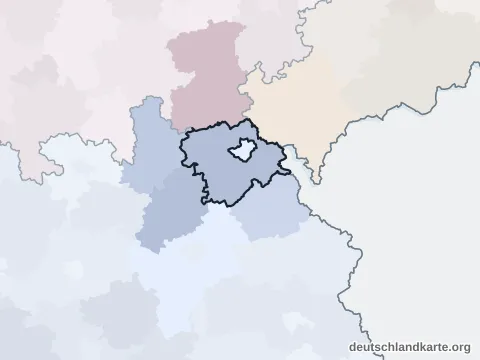 Vorschau: Nachbarkreiskarte vom Landkreis Hof
