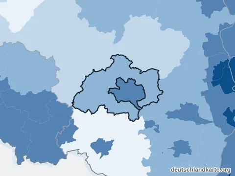 Vorschau: Bevölkerungsdichte vom Landkreis Kaiserslautern
