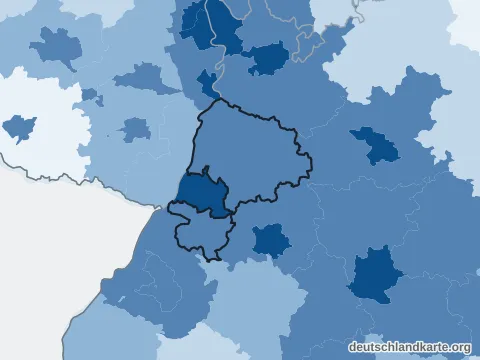 Vorschau: Bevölkerungsdichte vom Landkreis Karlsruhe