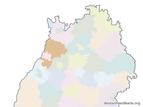 Vorschau: Karte im Bundesland vom Landkreis Karlsruhe