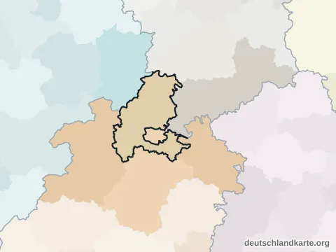 Vorschau: Nachbarkreiskarte vom Landkreis Kassel