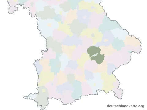 Vorschau: Karte im Bundesland vom Landkreis Landshut