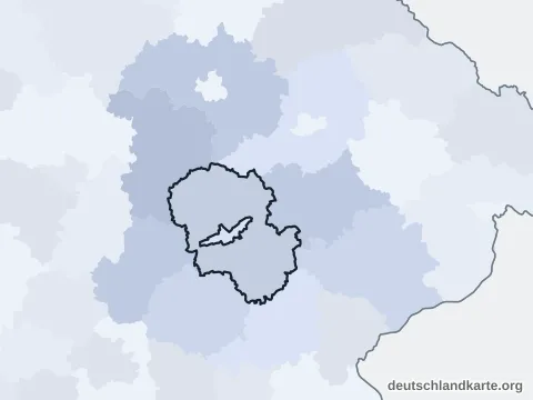 Vorschau: Nachbarkreiskarte vom Landkreis Landshut
