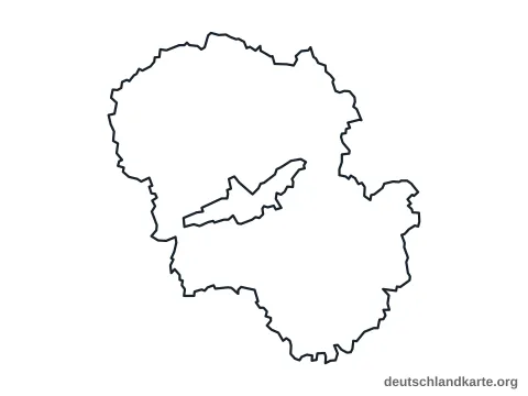 Vorschau: Umrisskarte vom Landkreis Landshut
