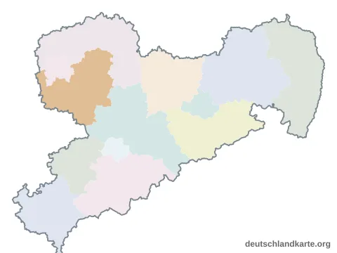 Karte: Landkreis Leipzig in Sachsen