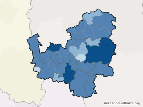Vorschau: Einwohnerkarte vom Landkreis Leipzig