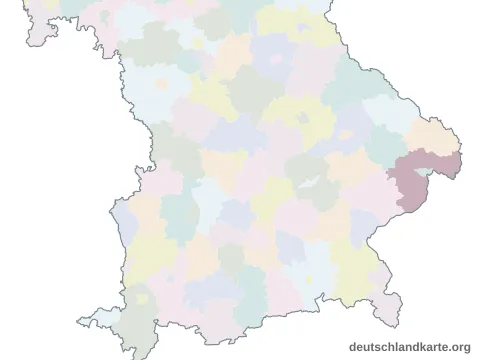 Vorschau: Karte im Bundesland vom Landkreis Passau