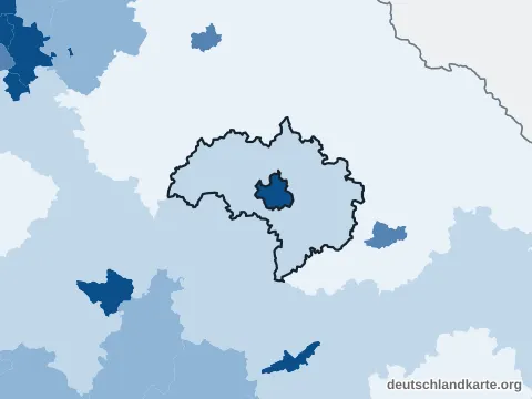 Vorschau: Bevölkerungsdichte vom Landkreis Regensburg