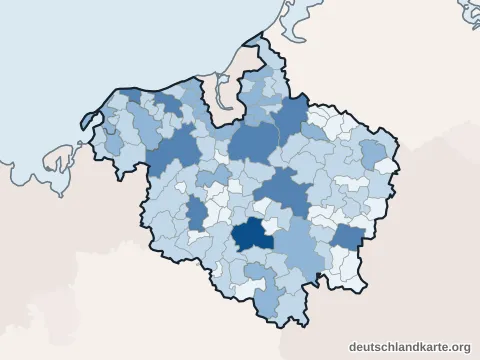 Vorschau: Einwohnerkarte vom Landkreis Rostock