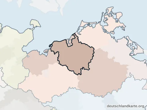 Vorschau: Nachbarkreiskarte vom Landkreis Rostock