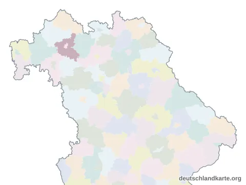Vorschau: Karte im Bundesland vom Landkreis Schweinfurt